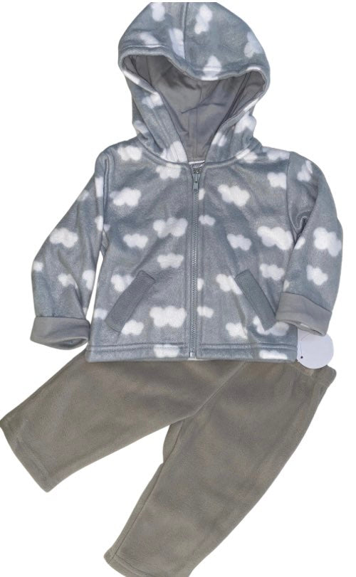 Grey clouds polar fleece set