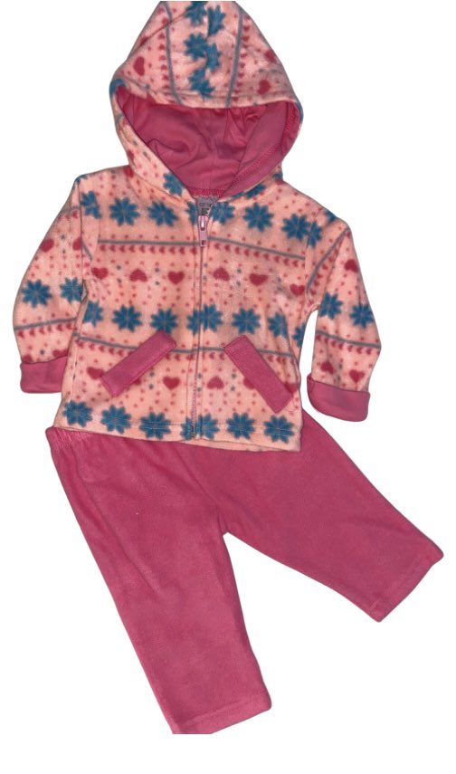 Peach snowflake polar fleece set